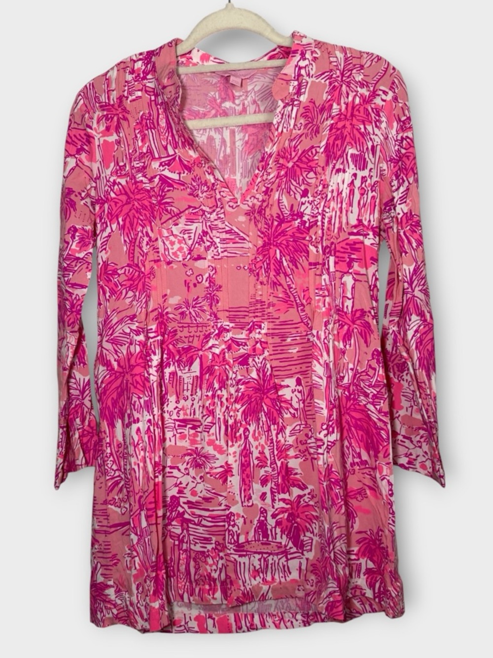 GUC Lilly Pulitzer Pink & White Sarasota Tunic Top | Small